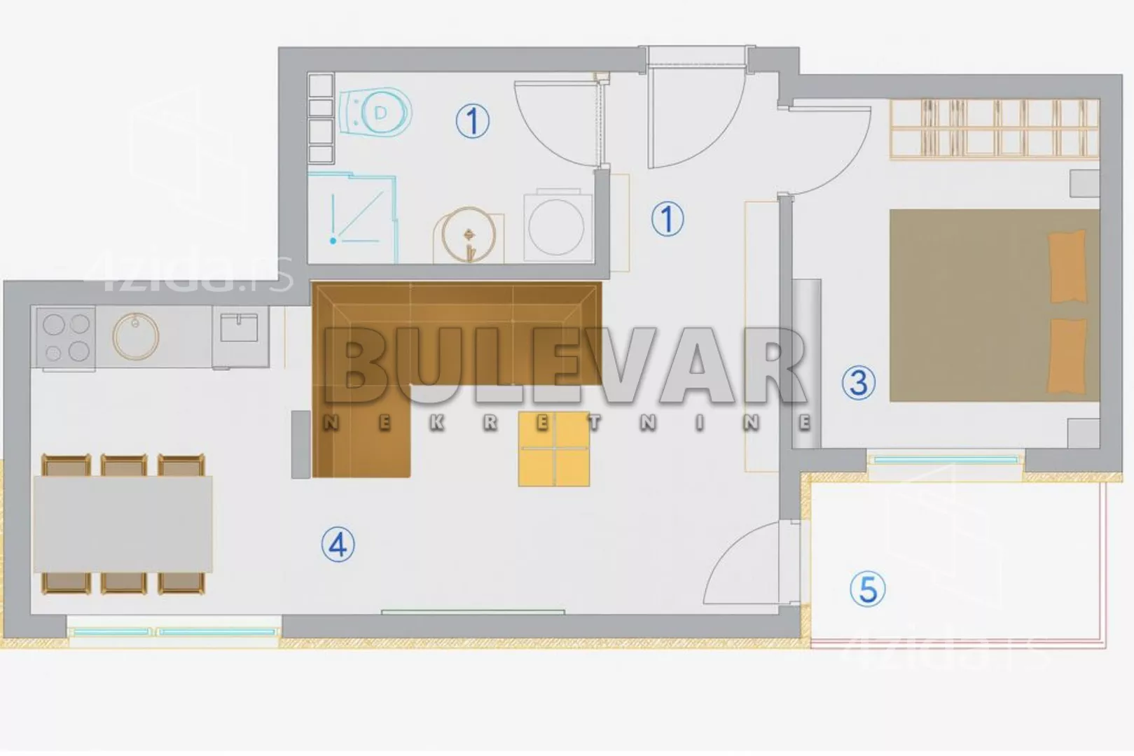 Jednoiposoban stan | 4zida