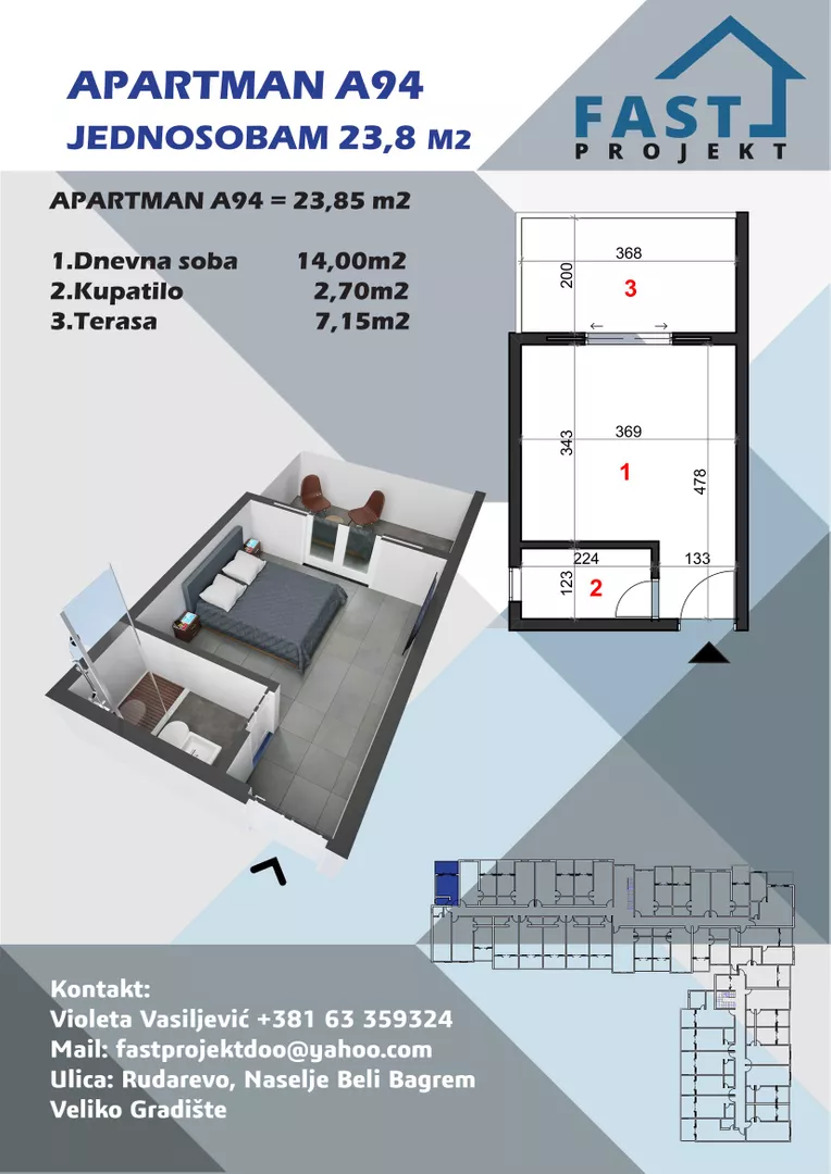 Jednosoban stan | 4zida