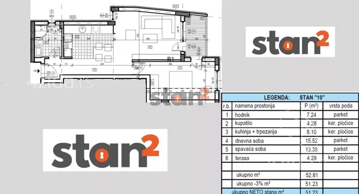 Jednoiposoban stan | 4zida