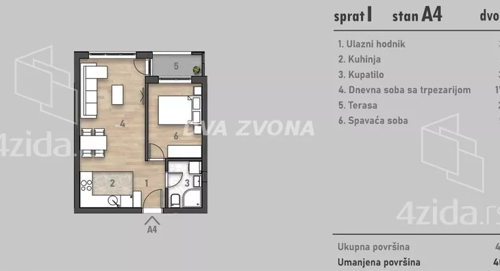 Dvosoban stan | 4zida