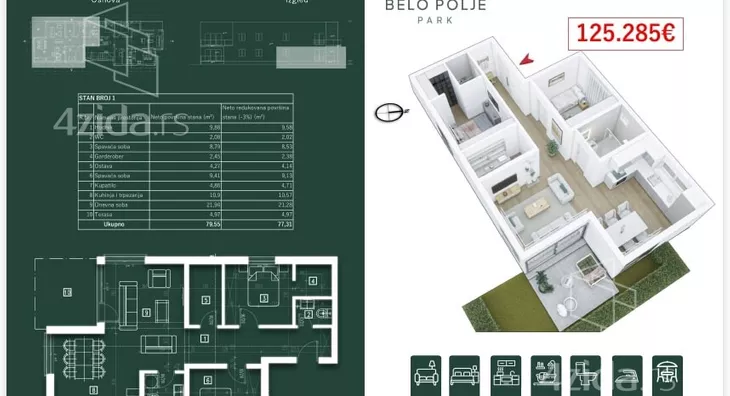 Trosoban stan | 4zida