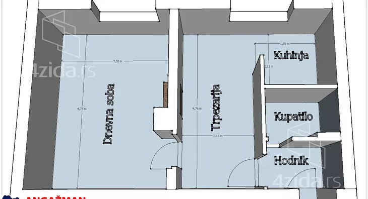 Jednosoban stan | 4zida