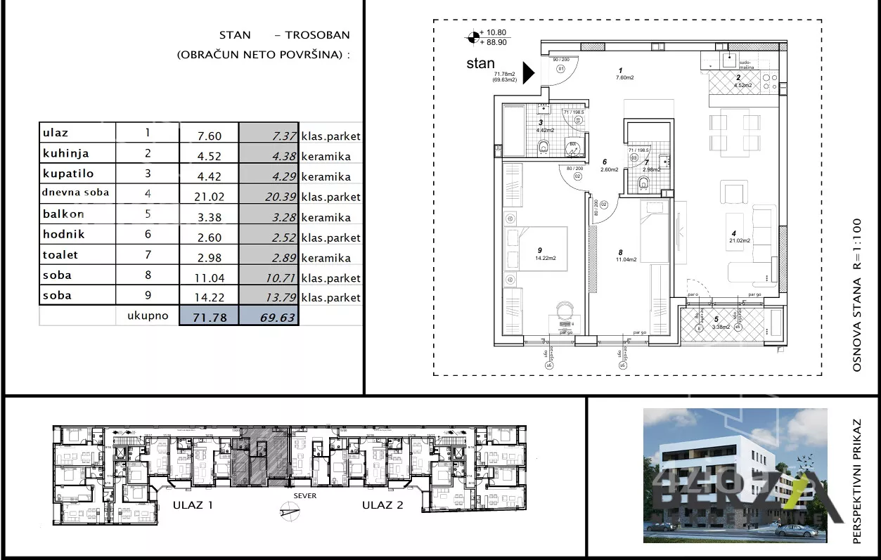 Trosoban stan | 4zida