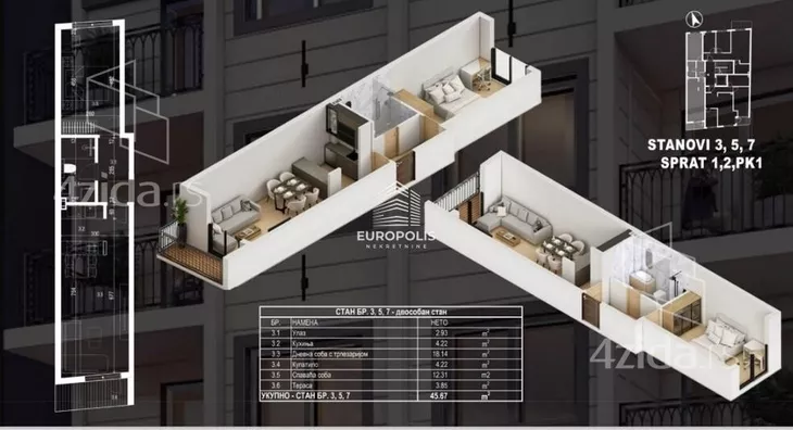 Trosoban stan | 4zida