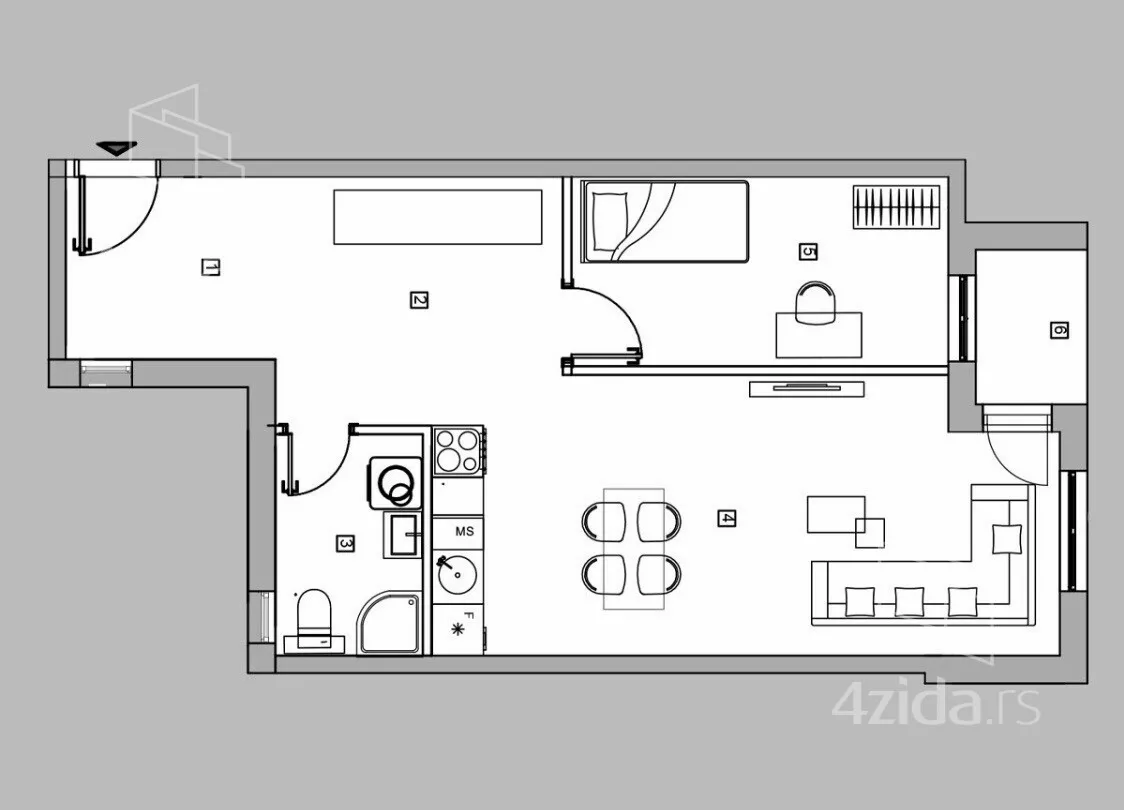 Jednoiposoban stan | 4zida