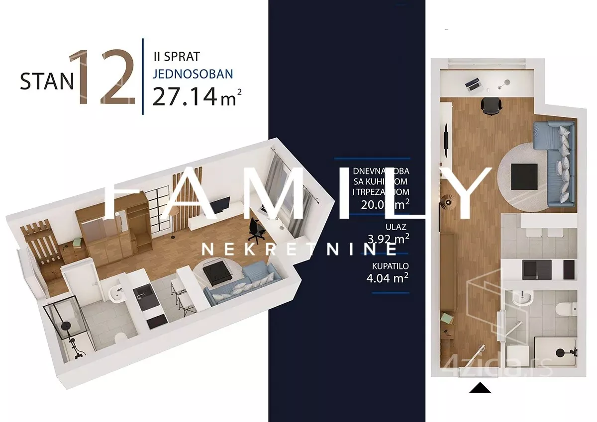 Jednosoban stan | 4zida