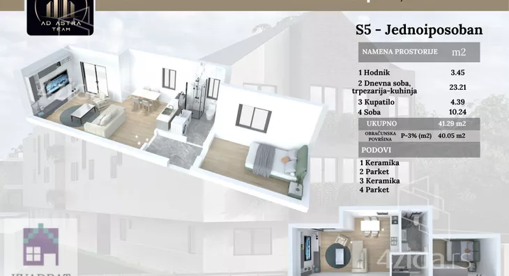 Jednoiposoban stan | 4zida