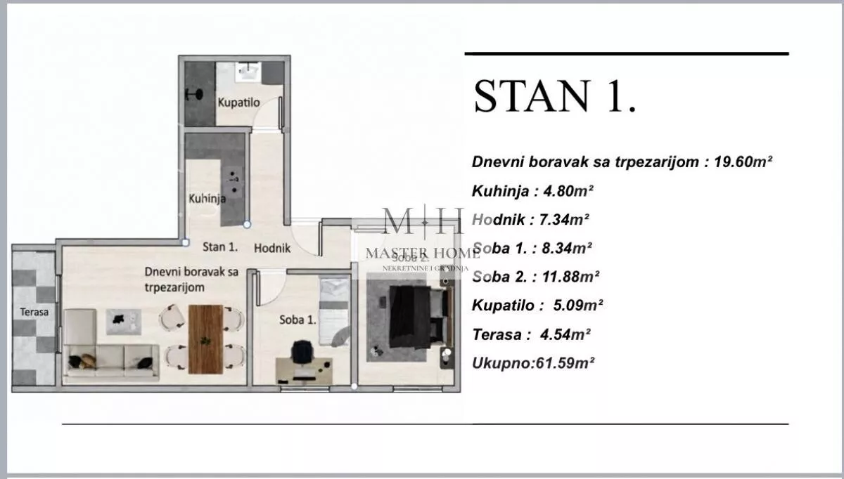 Trosoban stan | 4zida