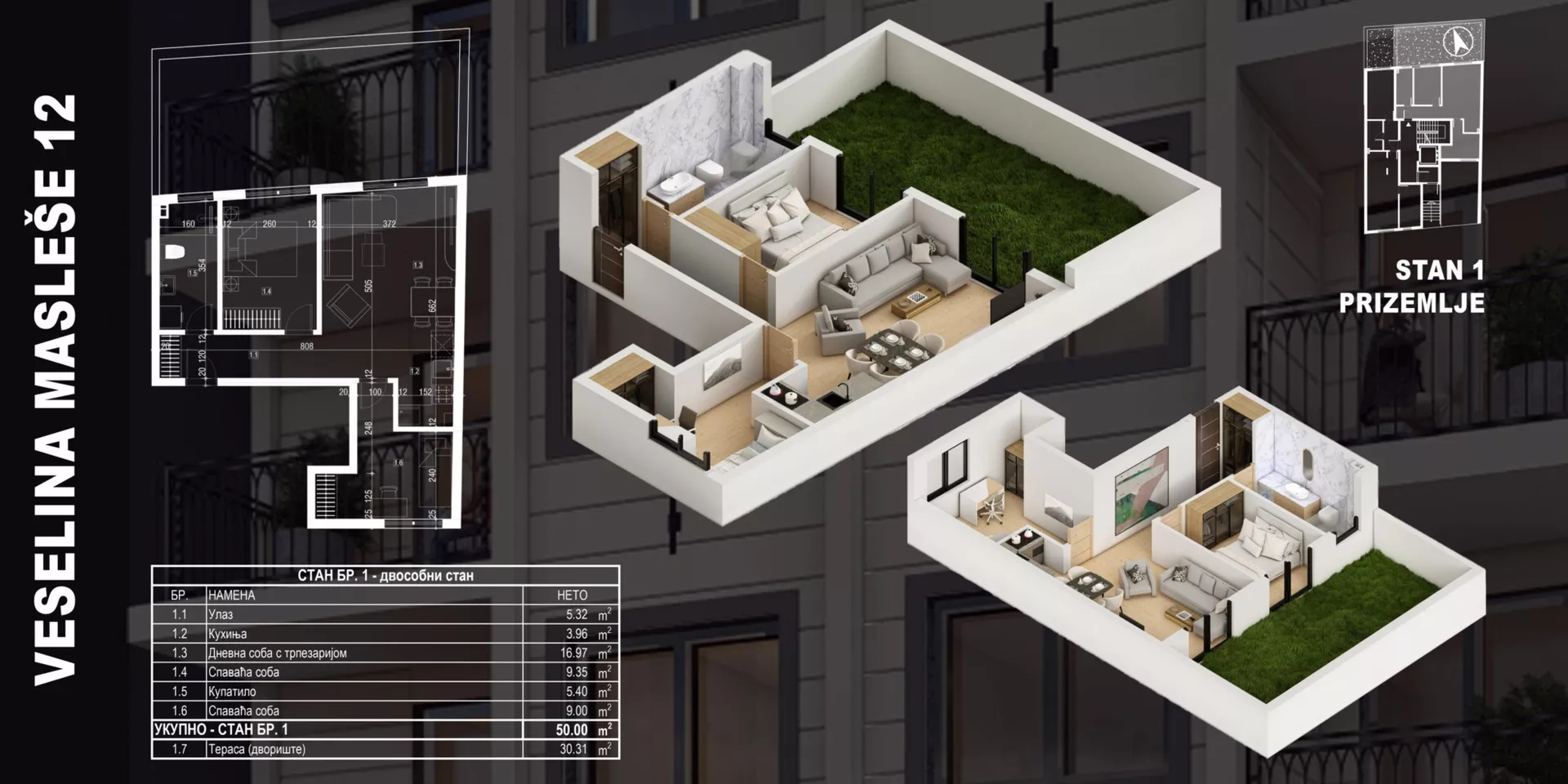 Dvosoban stan | 4zida