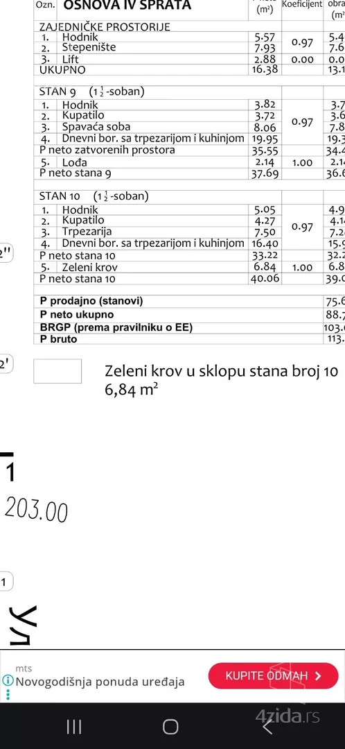 Jednoiposoban stan | 4zida