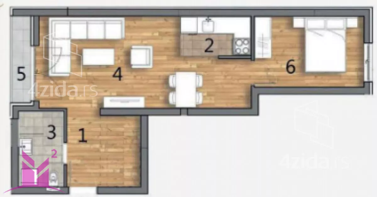 Jednoiposoban stan | 4zida