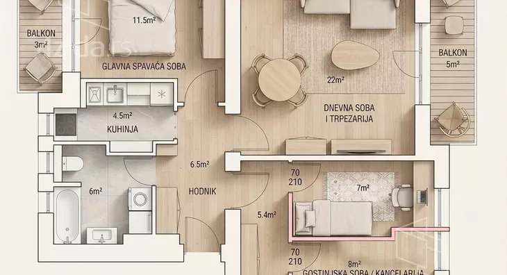 Trosoban stan | 4zida