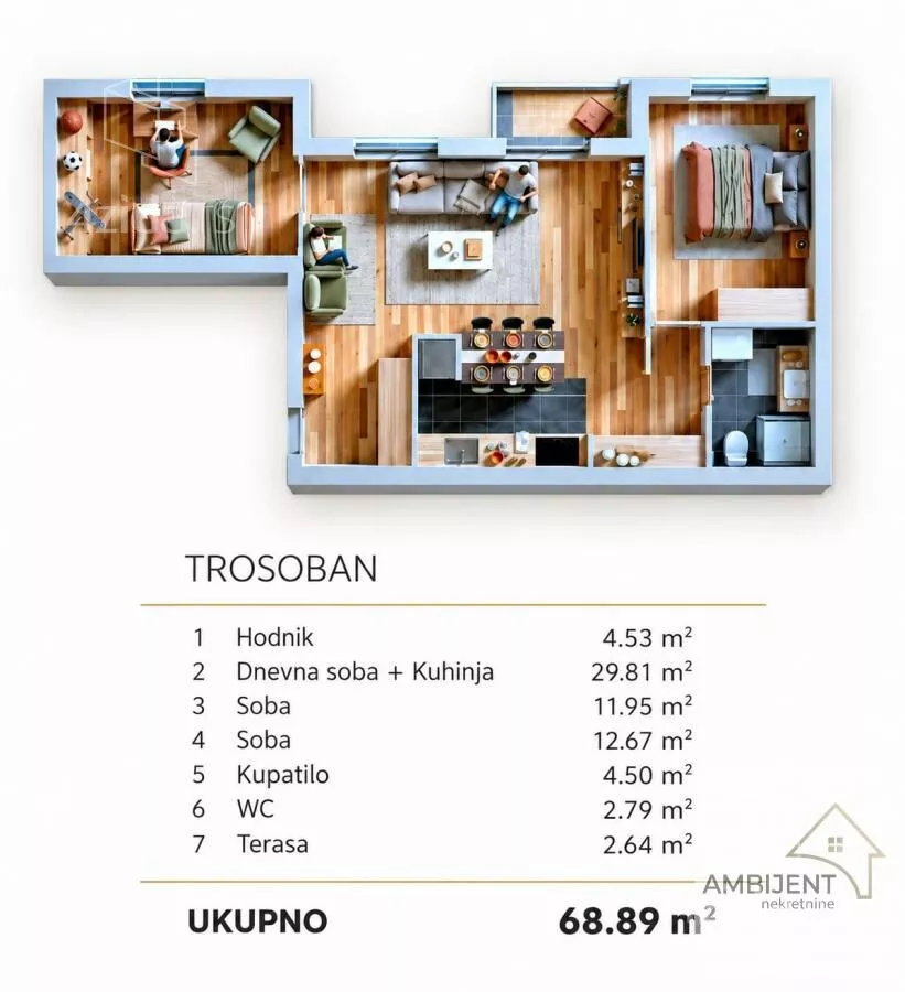 Trosoban stan | 4zida