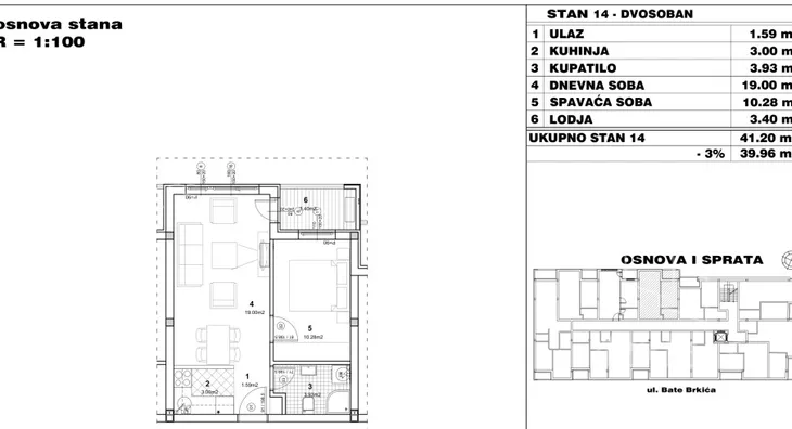 Jednoiposoban stan na prodaju, Novo Naselje, 107.000€, 39m² - stampaj