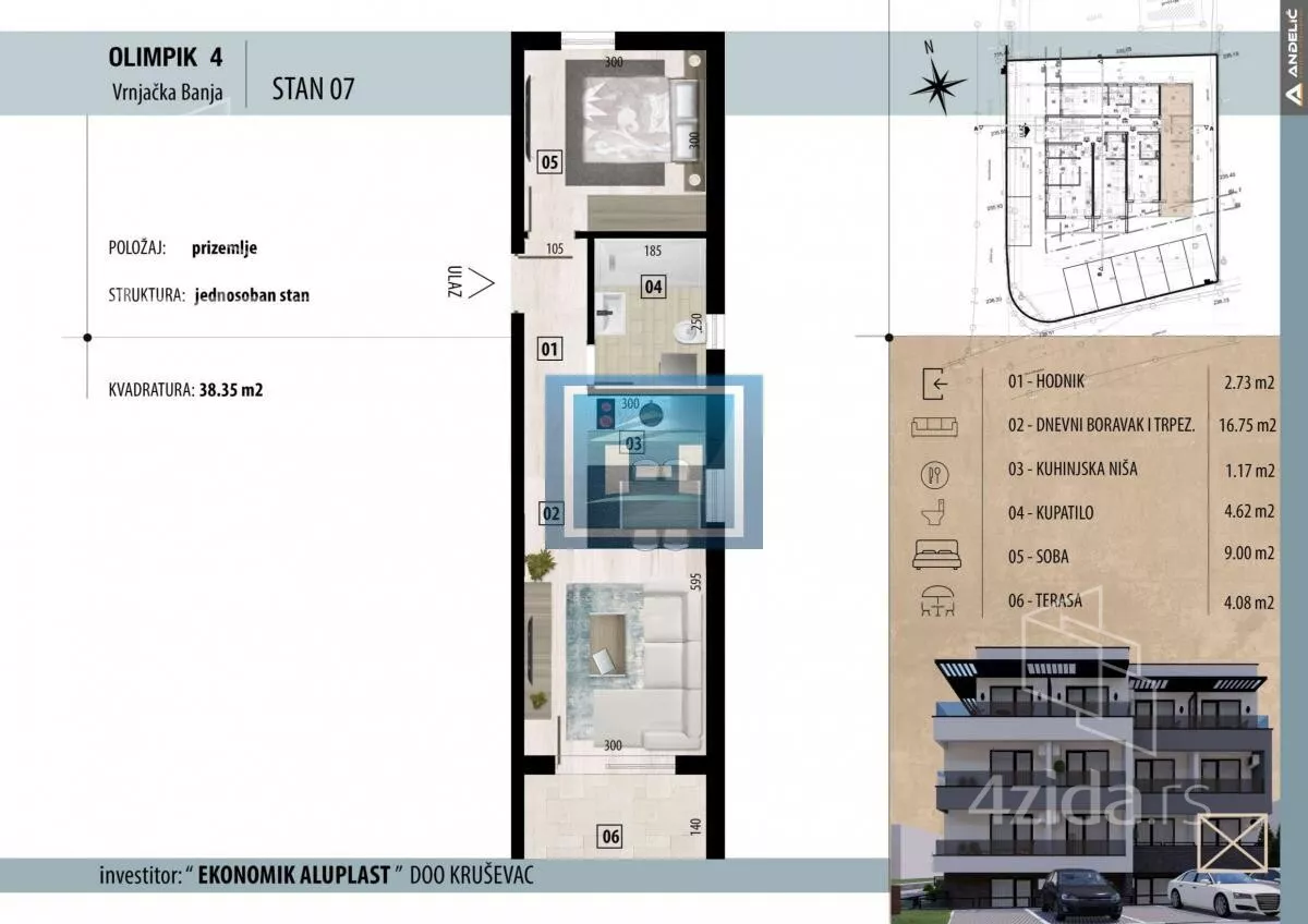 Jednosoban stan | 4zida