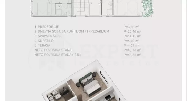Jednoiposoban stan | 4zida