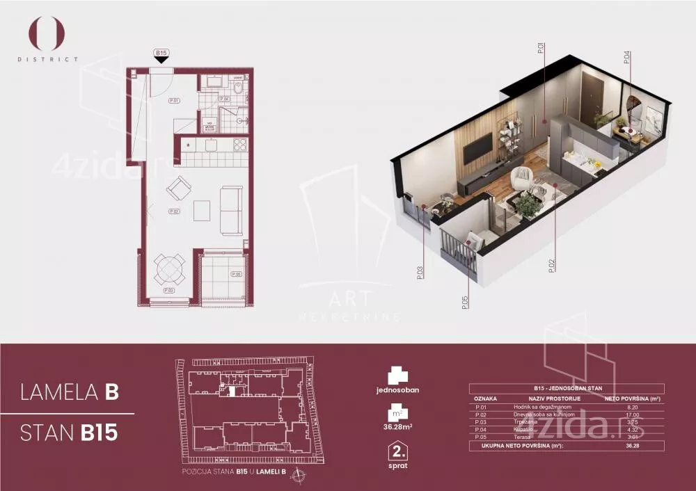 Jednosoban stan | 4zida