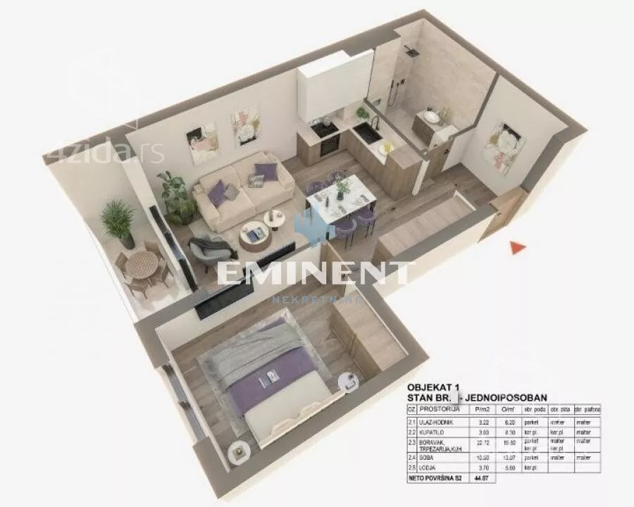 Jednoiposoban stan | 4zida