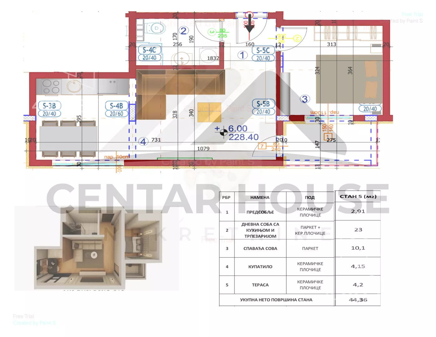 Jednoiposoban stan | 4zida