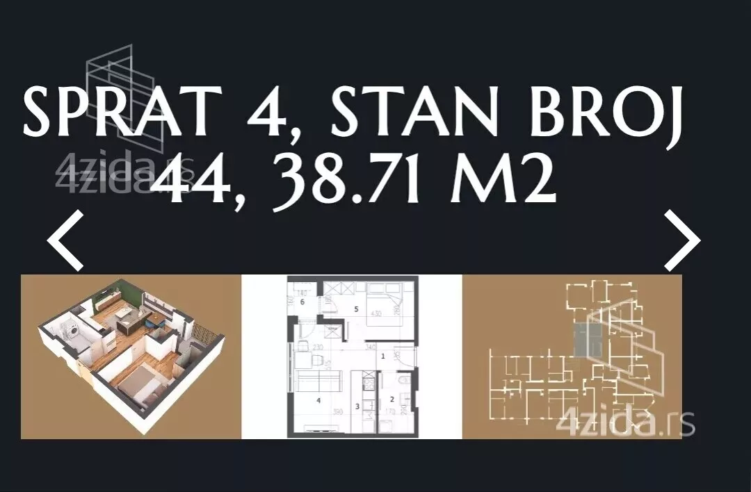 Jednosoban stan | 4zida