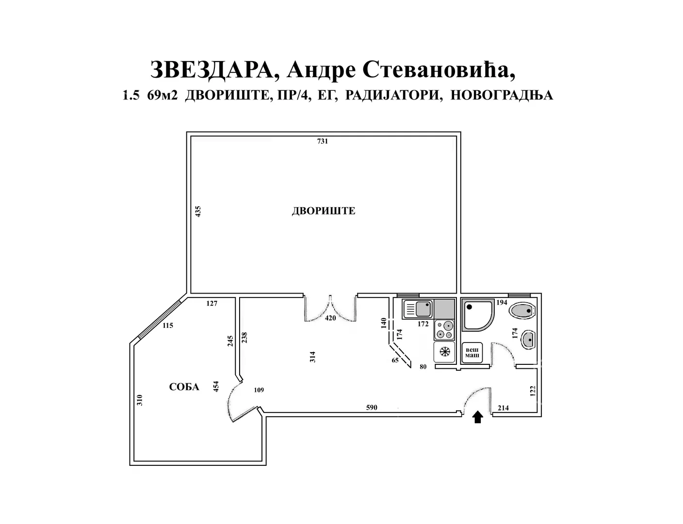 Jednoiposoban stan | 4zida