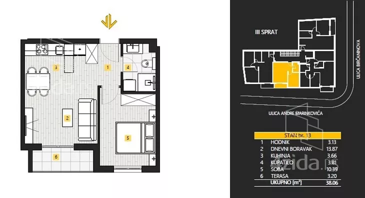 Jednoiposoban stan | 4zida