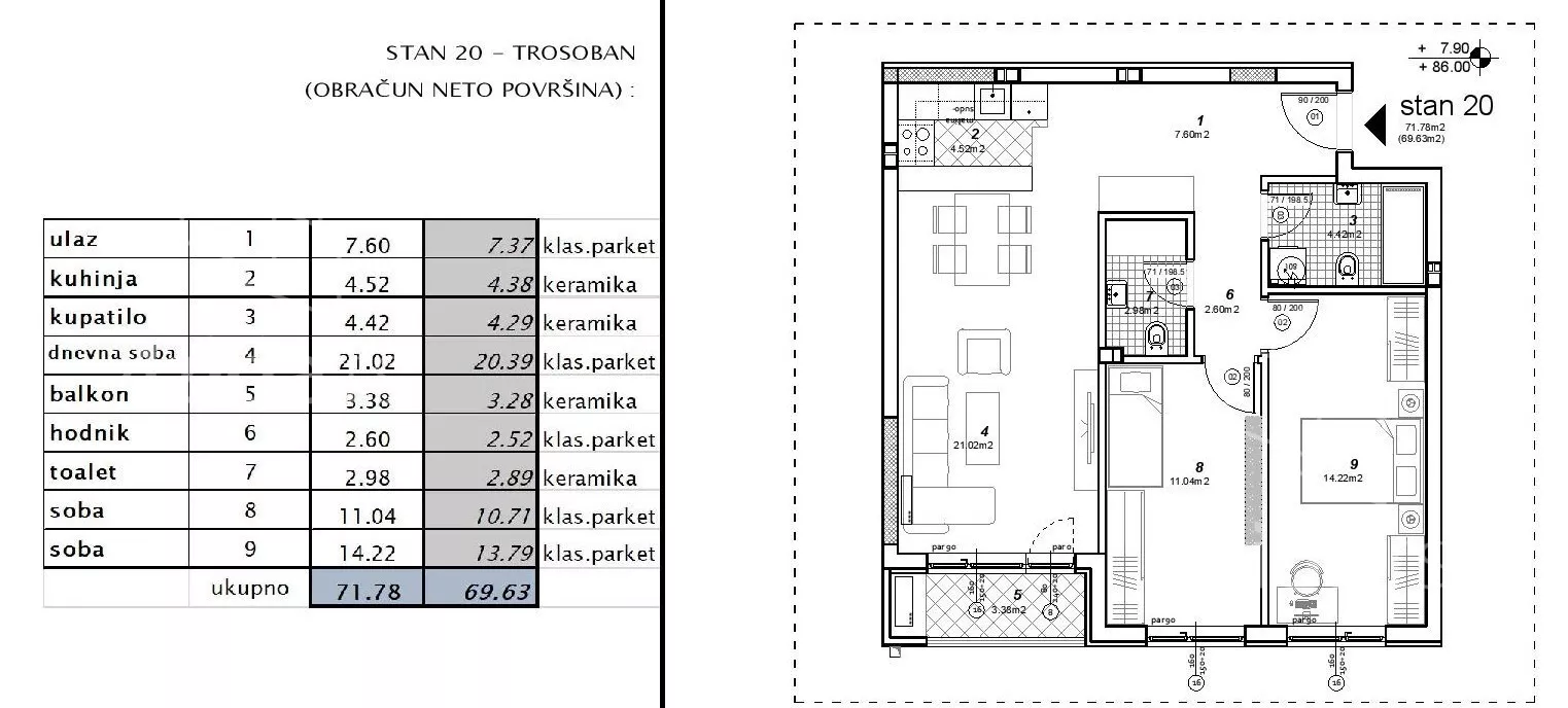 Trosoban stan | 4zida