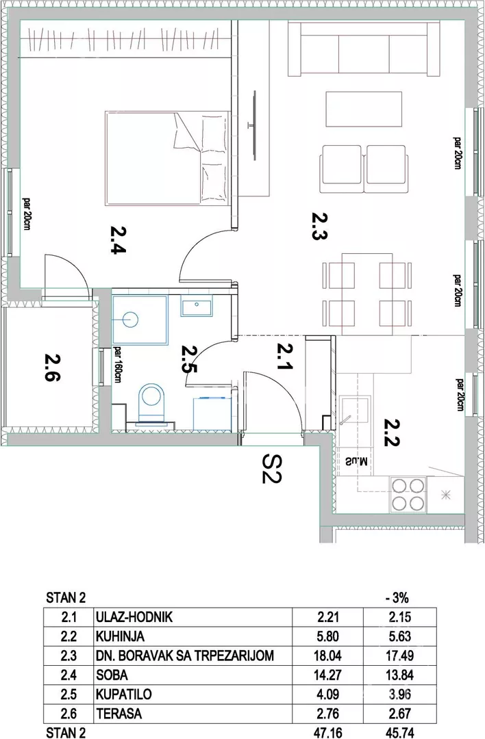 Dvosoban stan | 4zida