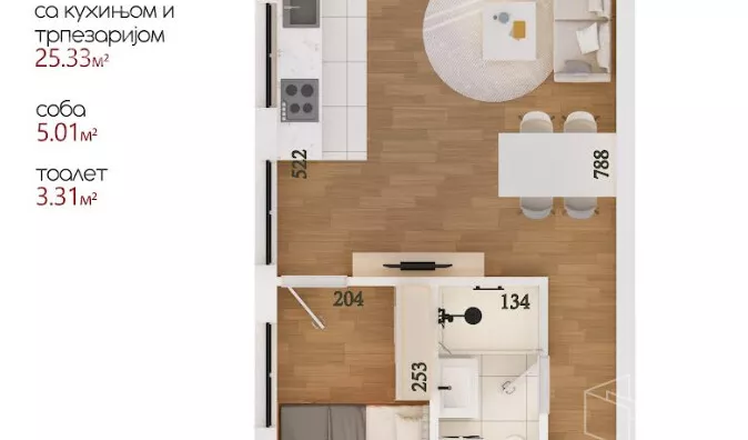 Jednoiposoban stan | 4zida