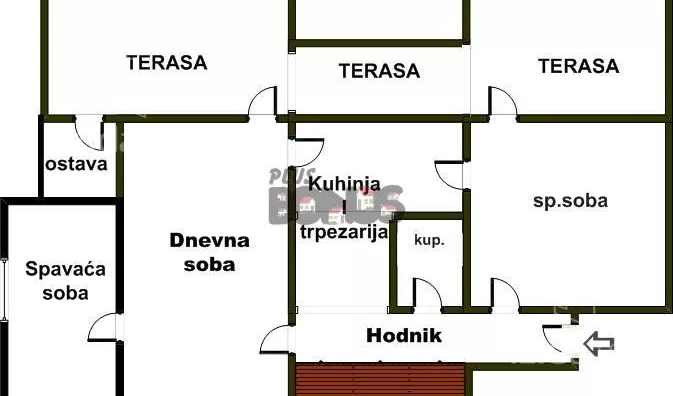 Trosoban stan na prodaju, Bulevar Maršala Tolbuhina, 205.000€, 104m² - stampaj