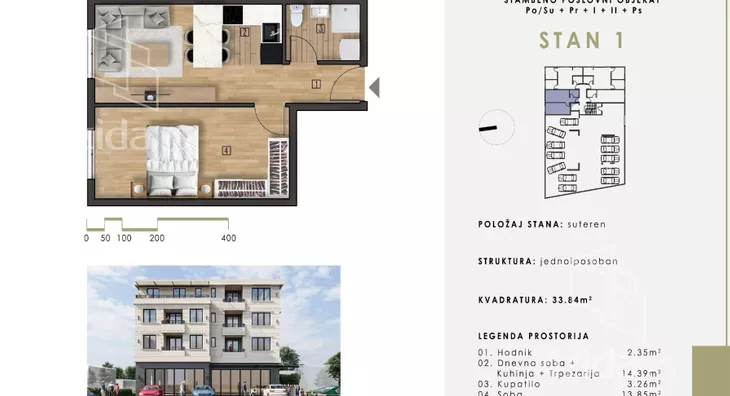 Jednosoban stan | 4zida