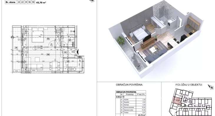 Jednoiposoban stan | 4zida