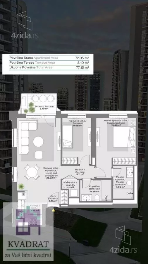 Dvoiposoban stan | 4zida