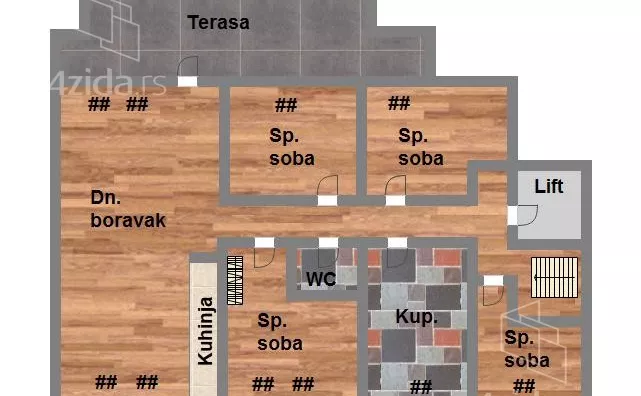 Četvoroiposoban stan | 4zida