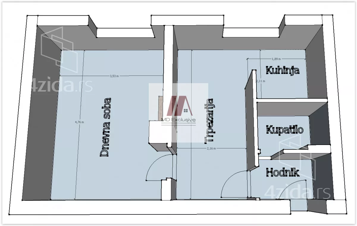 Jednoiposoban stan | 4zida