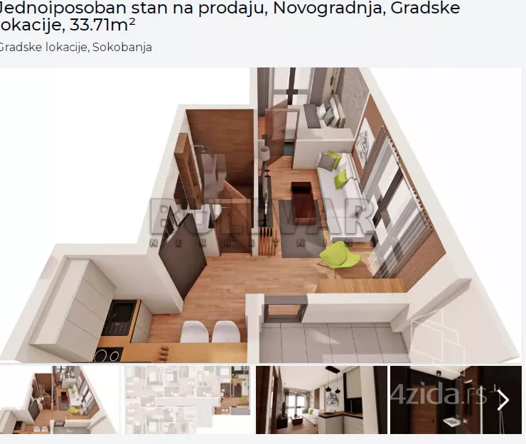 Jednosoban stan | 4zida