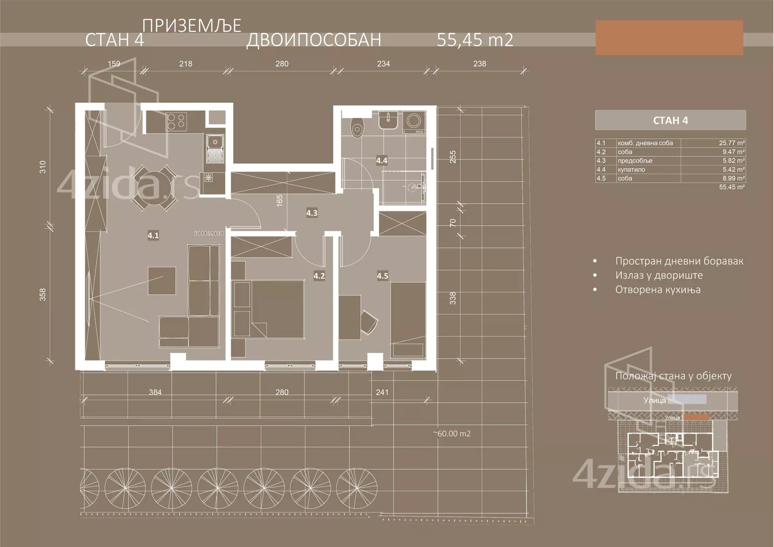 Trosoban stan | 4zida