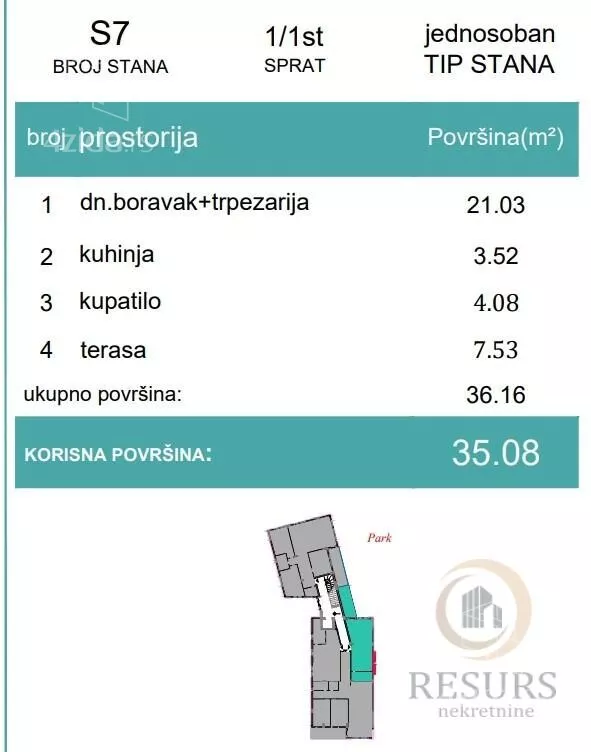Jednosoban stan | 4zida