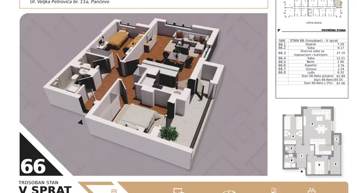 Trosoban stan | 4zida