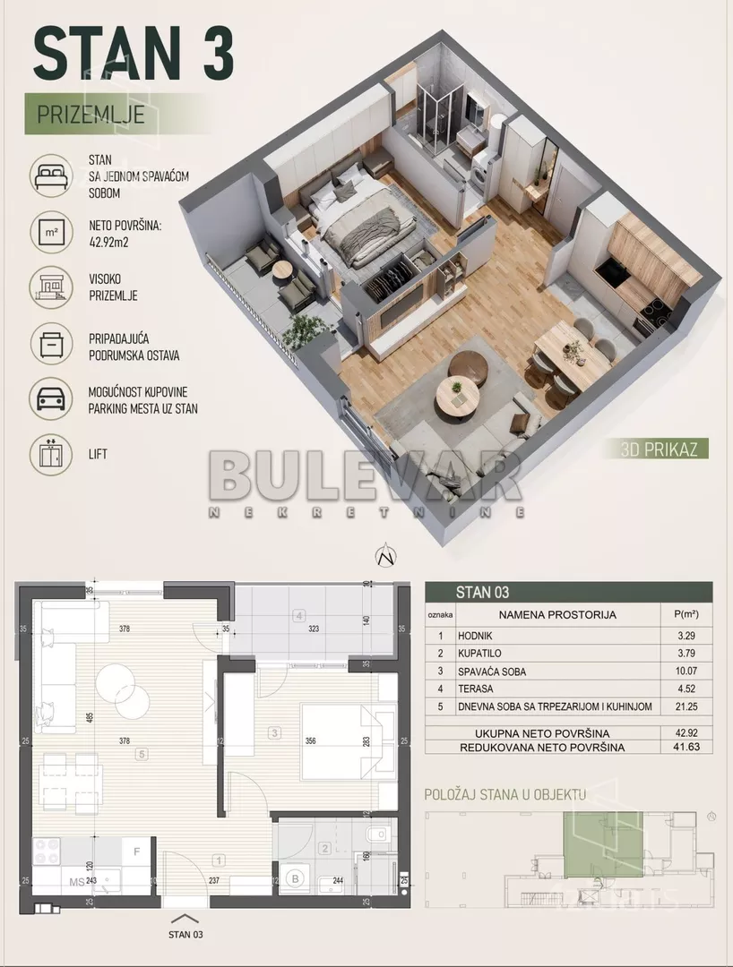Jednoiposoban stan | 4zida