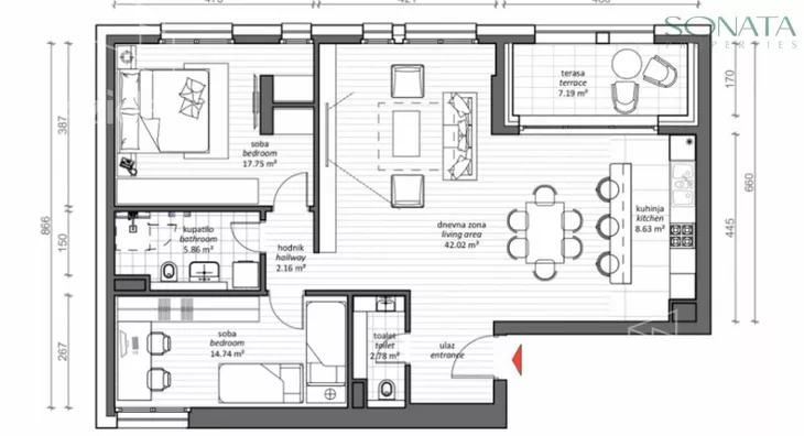 Trosoban stan | 4zida