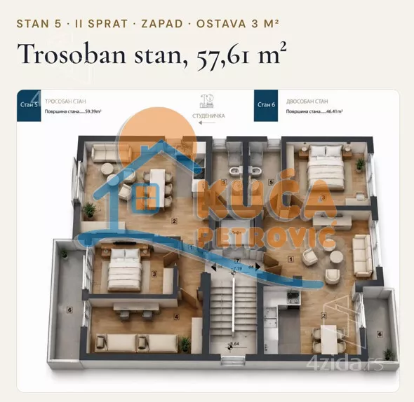 Trosoban stan | 4zida