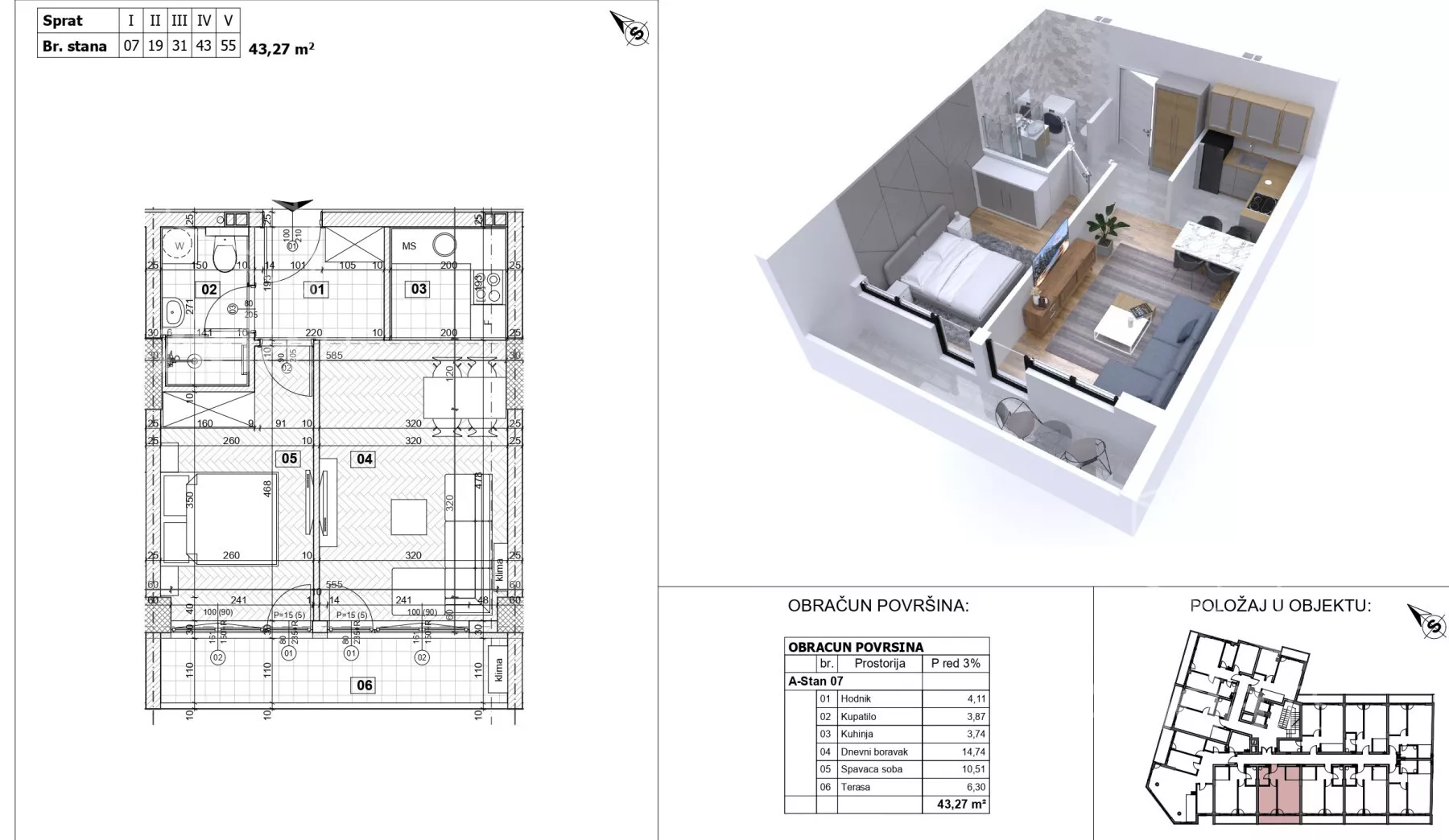 Jednoiposoban stan | 4zida