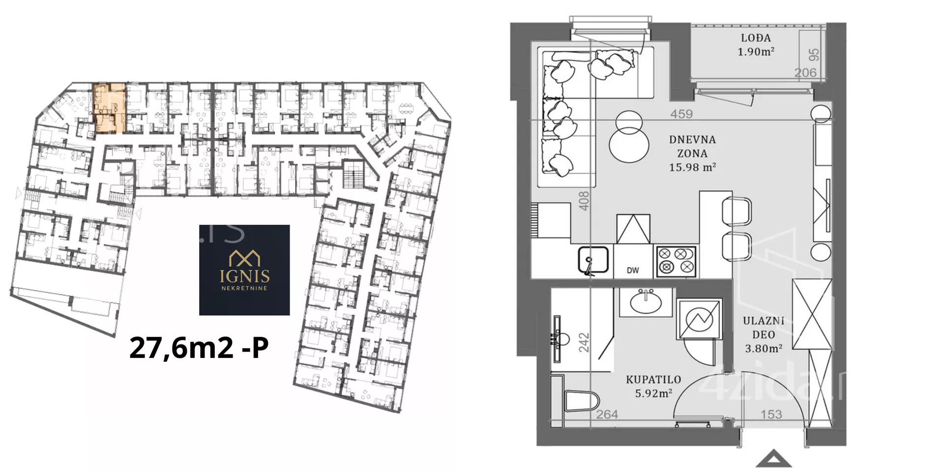 Jednosoban stan | 4zida