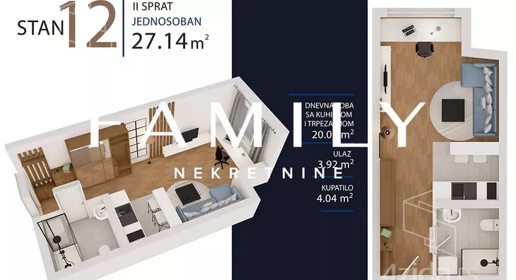 Jednosoban stan | 4zida