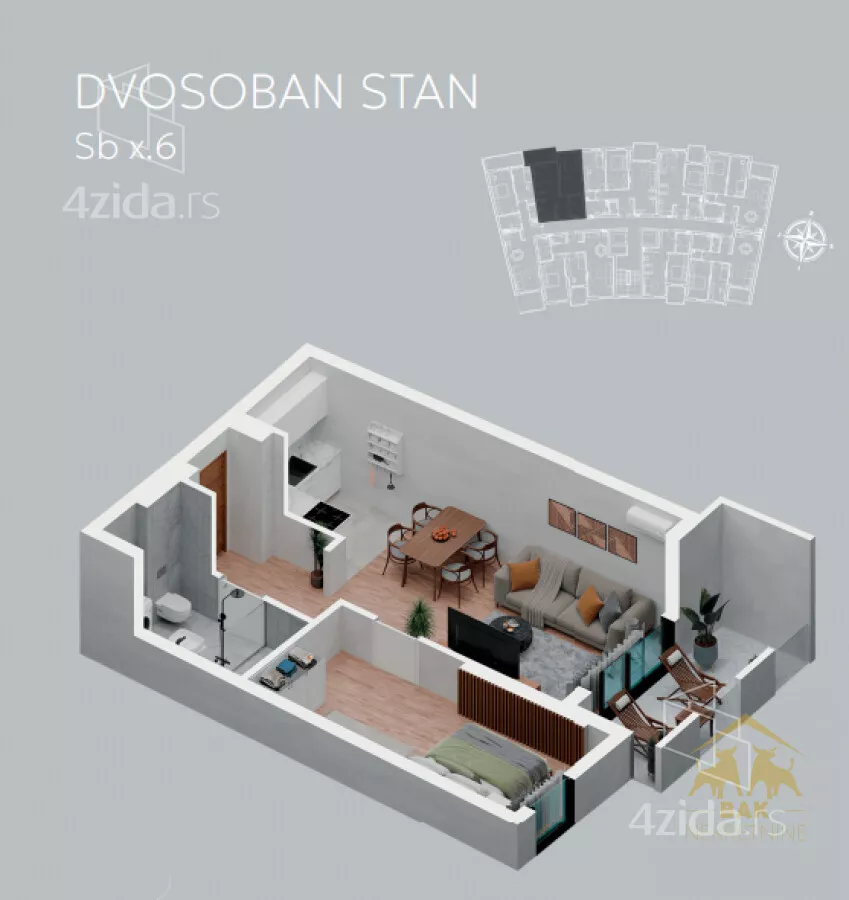 Dvosoban stan | 4zida