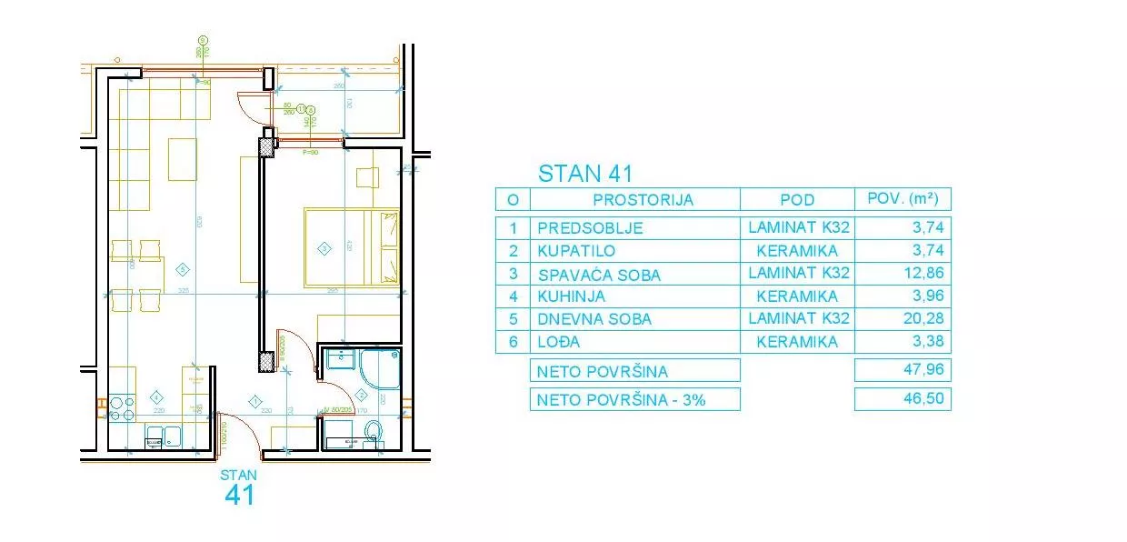 Jednoiposoban stan | 4zida