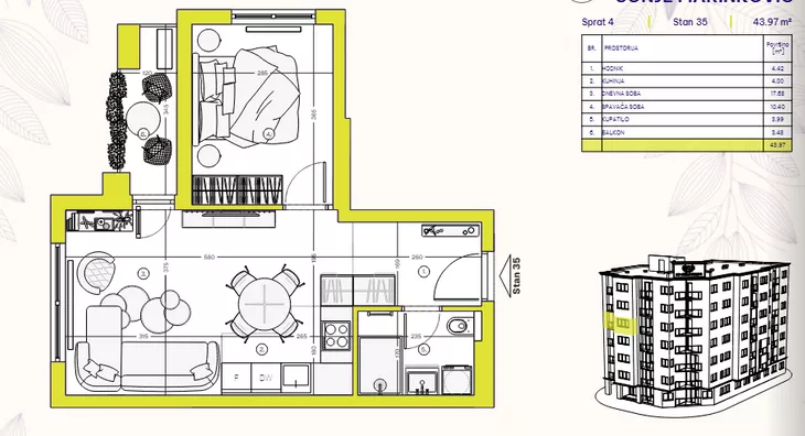 Jednoiposoban stan | 4zida