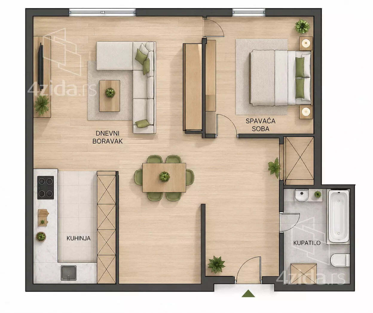 Jednoiposoban stan | 4zida