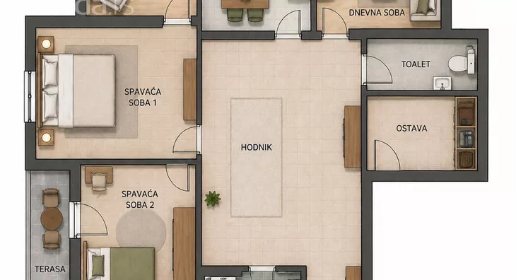 Trosoban stan | 4zida